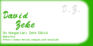 david zeke business card