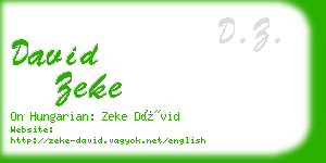 david zeke business card